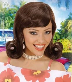 Pruik Flip 50's Bruin