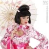 Pruik Geisha Met Bloem En Chopsticks