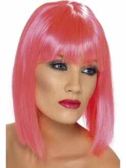 Pruik Glam Neon Pink
