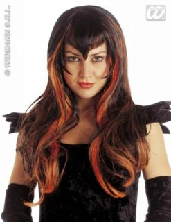 Pruik Griezel Samatha Oranje