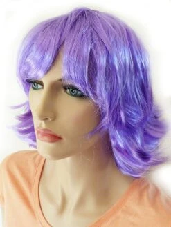 Pruik Kort Haar Paars Gianni