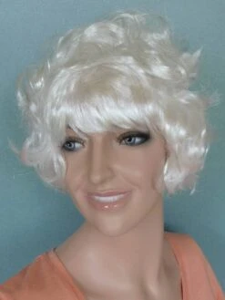 Pruik Krul Wit Michelle