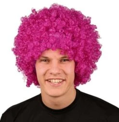 Pruik Krullenbol Groot Paars