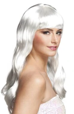 Pruik Lang Haar Wit Lady Gaga