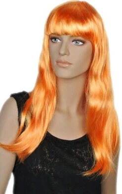 Pruik Lang Oranje Amalia