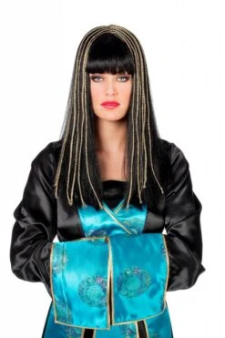 Pruik Met Gouden Vlechtjes