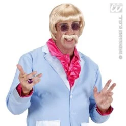 Uitgelichte producten -Pruikentopper Exporteren Winkel pruik met snor en bril 60s blond 1