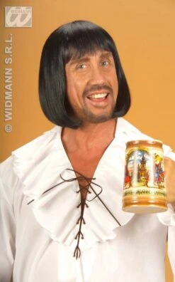 Pruik Middeleeuwen Zwart