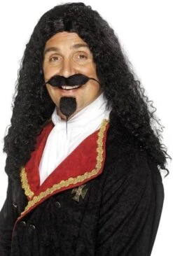 Pruik Musketier Zwart