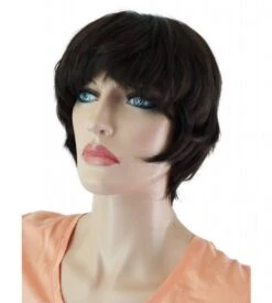 Pruik Natuurlijk Echt Donkerbruin