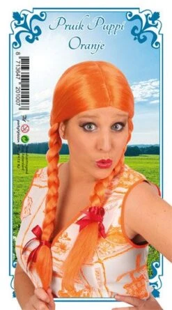 Pruik Oranje Megan