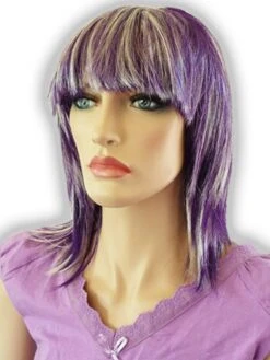 Pruik Paars/wit Gabri