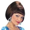 Pruik Party Girl 70's Bruin