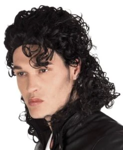 Pruik Popster Zwart