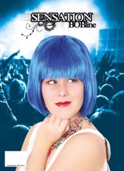 Pruik Sensation Bobline Blauw