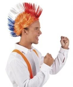 Pruik Spiky Mike Oranje