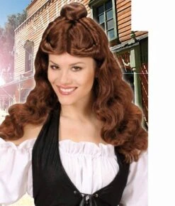 Pruik Western Belle Bruin