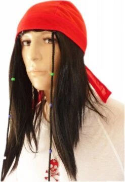 Pruik Zwart Piraat Bones