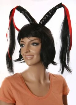 Pruik Zwart Staartjes Elmi