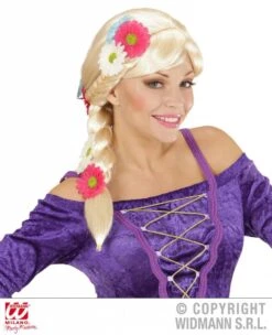 Repelsteeltje Rapunzel Pruik Met Bloemen