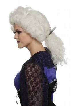 Rococo Pruik Met Staart Ecru