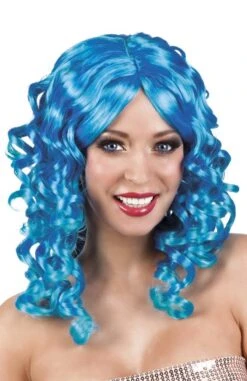 Showtime Cocktail Pruik Icy Blue