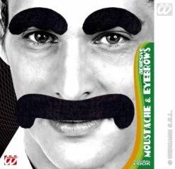 Snor En Wenkbrauwen Zwart