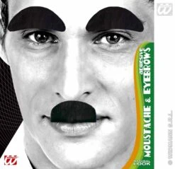 Snor En Wenkbrauwen Zwart Professor