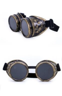 Steampunk Bril Goud