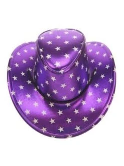 Stetsonhoed Metallic Paars Met Sterren