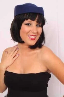 Stewardess Hoed Wolvilt Blauw