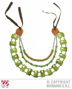 Tribal Ketting Met Groene Stenen
