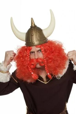 Viking Pruik Met Snor Tiziaan