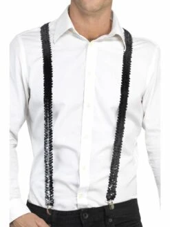 Zwarte Pailletten Bretels